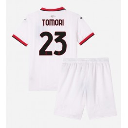 AC Milan Fikayo Tomori #23 Uit tenue Kids 2024-25 Korte Mouw (+ Korte broeken)